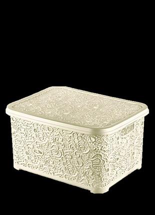 Корзина с крышкой тм " elif" ажур, 6 л(23370)