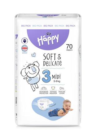 Підгузки bella baby happy midi (3). 70 шт (вага 5-9 кг)1 фото