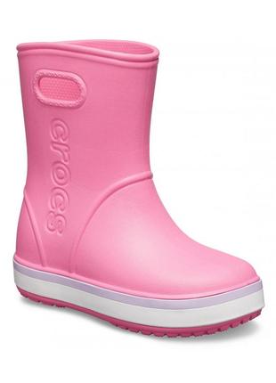 Резиновые сапоги детские crocs kids After rain boot pink lemonade / lavender 9/26/16.5 см