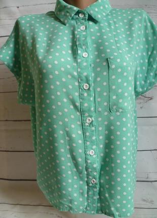 Блуза зелёная вискоза в горошек cameo rose