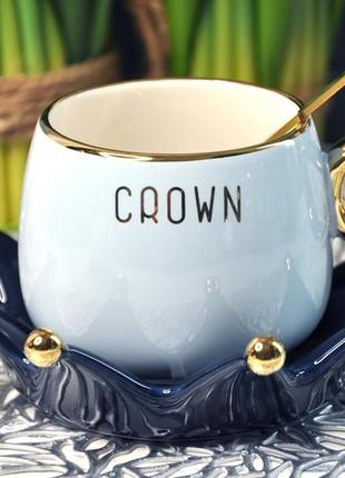 Чашка с блюдцем "crown", 200 ml