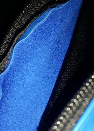 Синя шкіряна бананка поясна сумка з натуральної шкіри4 фото