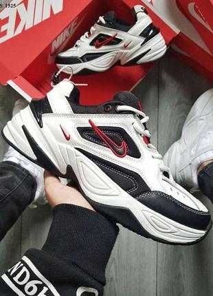 Мужские кроссовки nike m2 tekno white/black/red (біло/чорні)