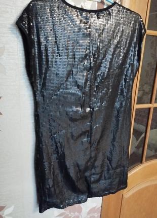 Чорна сукня плаття в паеткі блискуча міні сукня вечірня6 фото