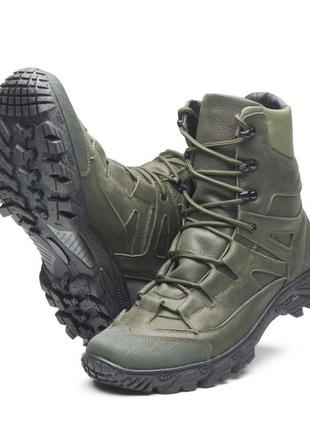 Тактичні зимові берці/черевики хакі з натуральної шкіри та хутра, військове зимове взуття розміри 39-46, тактические зимние берцы ботинки3 фото