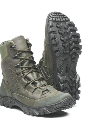 Тактичні зимові берці/черевики хакі з натуральної шкіри та хутра, військове зимове взуття розміри 39-46, тактические зимние берцы ботинки5 фото