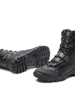 Тактичні зимові берці/черевики чорні з натуральної шкіри та хутра, військове зимове взуття розміри 38-46, тактические зимние берцы ботинки6 фото