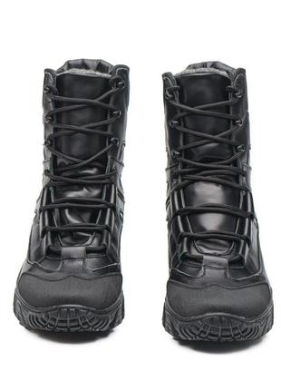 Тактичні зимові берці/черевики чорні з натуральної шкіри та хутра, військове зимове взуття розміри 38-46, тактические зимние берцы ботинки3 фото