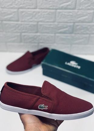 Мужские слипоны мокасины эспадрильи lacoste со стелькой ortolite4 фото