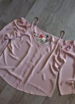 Красивая блуза дорогого бренда alice &you 👚 открытыми плечами большой размер2 фото