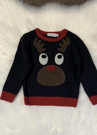 Новорічний теплий светр олень 86-92р