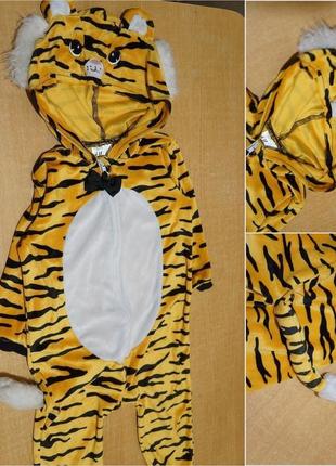 H&m велюровый карнавальный новогодний человечек тигренок 9-12 мес карнавальный новогодний