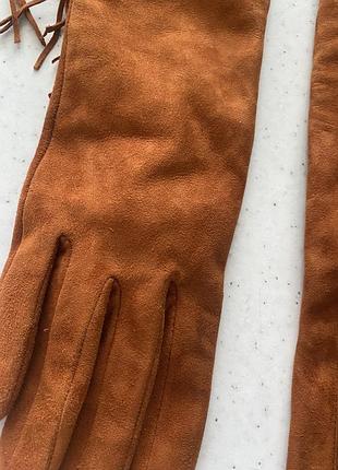 Перчатки замшевые из овечьей кожи с утеплителем