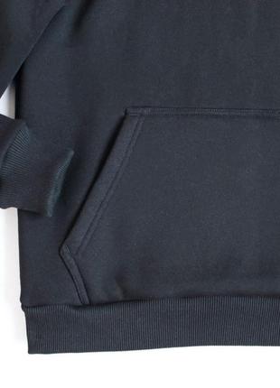 Чоловічий теплий худі з капюшоном для підлітка світшот на флісі кофта тепла підліткова чорна джинс2 фото