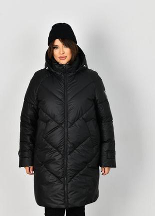 Очень теплый пуфер пальто пуховик молодежный прямого кроя на био-пухе 44-54 размеры разные цвета черный2 фото