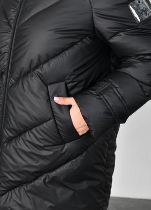 Очень теплый пуфер пальто пуховик молодежный прямого кроя на био-пухе 44-54 размеры разные цвета черный7 фото