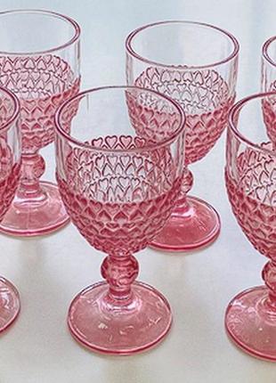 Набор бокалов «розовое сердце», 300мл