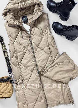 Тепла жилетка pull&bear в стилі zara, подовжена