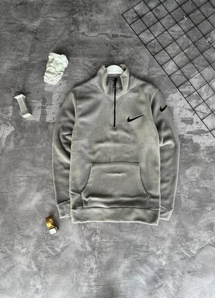 Мужская и женская флисовая кофта nike серая зима свитшот1 фото