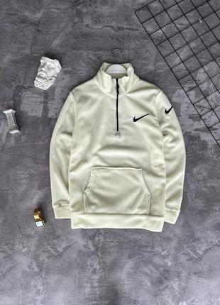 Мужская и женская флисовая кофта nike белая зима свитшот1 фото