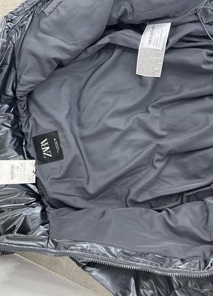 Шикарный металлизированный дутик zara куртка. эко пуховик до -15, пуффер8 фото