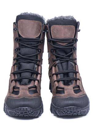Тактичні військові зимові черевики/берці з натуральної шкіри та хутра, військове зимове взуття3 фото