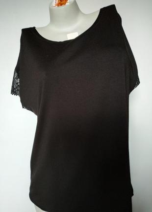 Красивая черная блуза с кружевом на спине violana- виолана  nancy