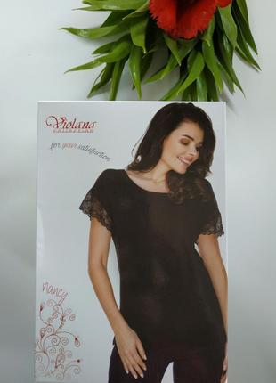 Красивая черная блуза с кружевом на спине violana- виолана  nancy4 фото