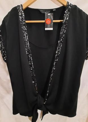 Черная вечерняя блузка-накидка dorothy perkins, разм. 42/44