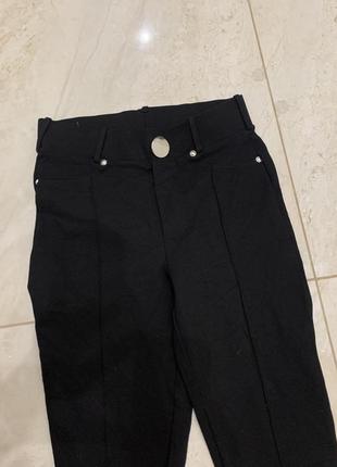 Обтягивающие брюки zara брюки лосины черные леггинсы с пуговицей базовые9 фото