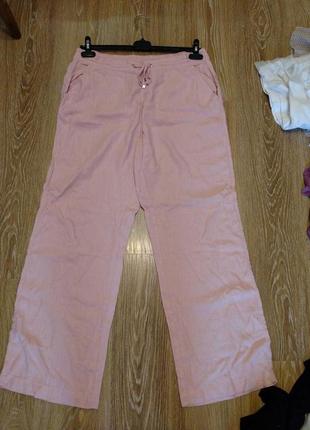 Брюки нюдовый цвет лен