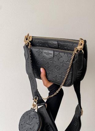 Жіноча сумка lv multi pochette black люкс якість