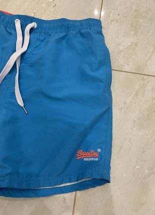 Спортивні шорти superdry голубі сині чоловіча для плавання плавки2 фото