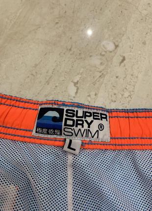 Спортивні шорти superdry голубі сині чоловіча для плавання плавки4 фото