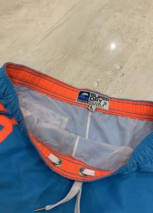 Спортивні шорти superdry голубі сині чоловіча для плавання плавки5 фото