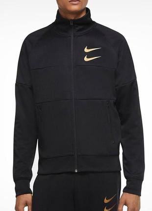 Олимпийка/куртка nike double swoosh black/gold