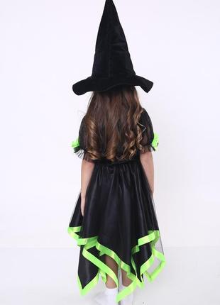Карнавальный костюм ведьмочка (салат), размеры на рост 110 - 1303 фото