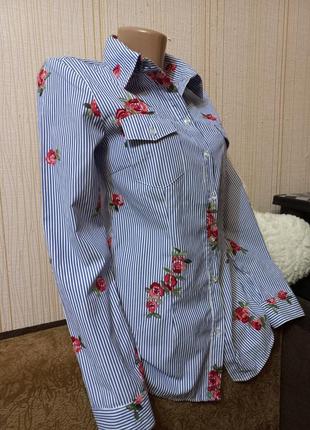Шикарная блуза с яркой вышивкой раз.s4 фото
