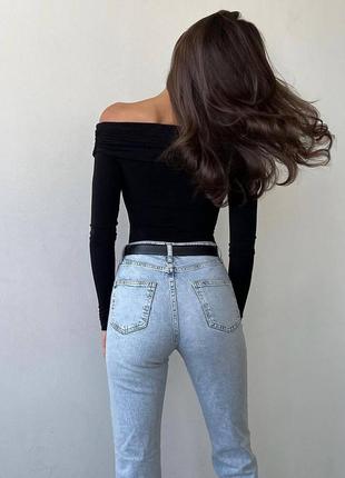 2 цвета! романтичный боди с открытыми плечами и драпировкой, черный, белый, топ,...