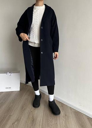 Розкішне пальто вовна з поясом weekday5 фото