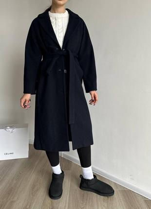 Розкішне пальто вовна з поясом weekday7 фото