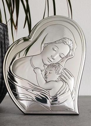 Серебряная икона дева мария с младенцем (16 x 19,5 см) valentі 81051 3l2 фото