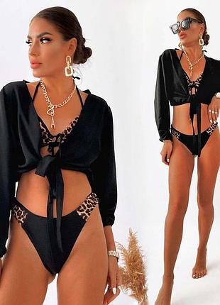 Жіноча пляжна туніка до великих розмірів 10151/1 "штапель сорочка цифри" в кольорах