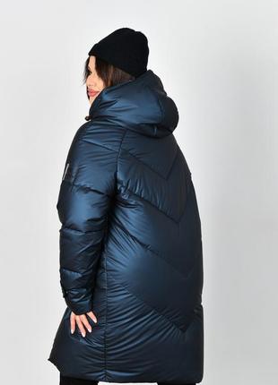 Очень теплый пуфер пальто пуховик молодежный прямого кроя на био-пухе 46 размеры разные цвета синий6 фото