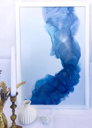 Інтер'єру єрна картина алкогольними чорнилами{ alcohol ink art} ,40х603 фото