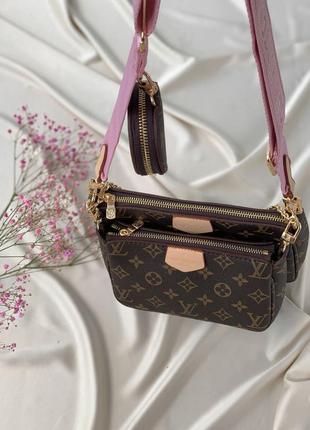 Multi pochette brown/pink сумка lux!👜9 фото