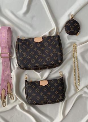 Multi pochette brown/pink сумка lux!👜6 фото
