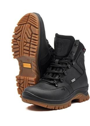 Тактические зимние военные ботинки / полуберцы / короткие берцы из натуральной кожи в черном цвете размеры 36-486 фото