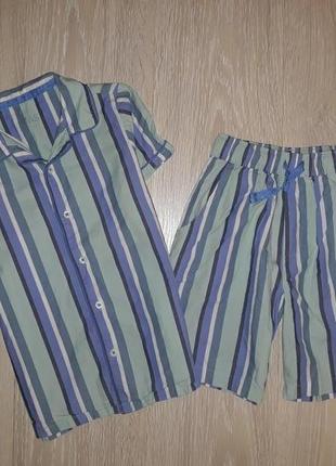 Хлопковая пижама marks &amp; spencer на 7-8 лет