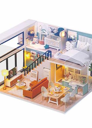 Ляльковий будинок-конструктор diy cute room l-031-b/c вілла "комфортне життя" 3d румбокс